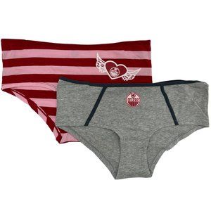 NHL | Women's Boycut Edmonton Oilers Underwear | Red & Grey | Various Sizes